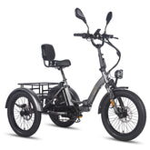 FAFREES F20 Mate Cargo E-Trike - 500W Motor 48V23.45AH Battery 20" Tires w/Backrest - Gun color